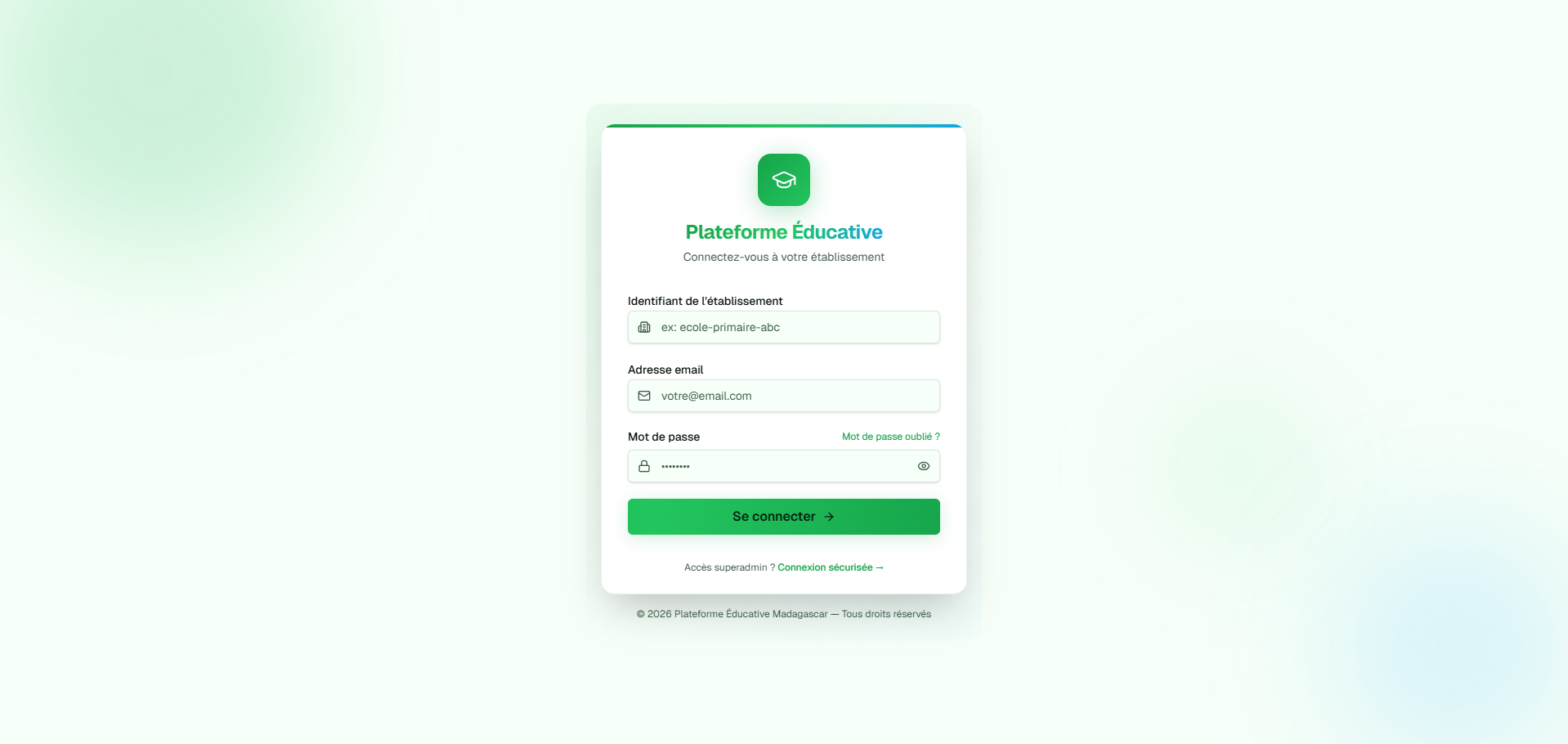 Sekologia – plateforme LMS multi-tenant pour établissements scolaires de Madagascar, React TypeScript