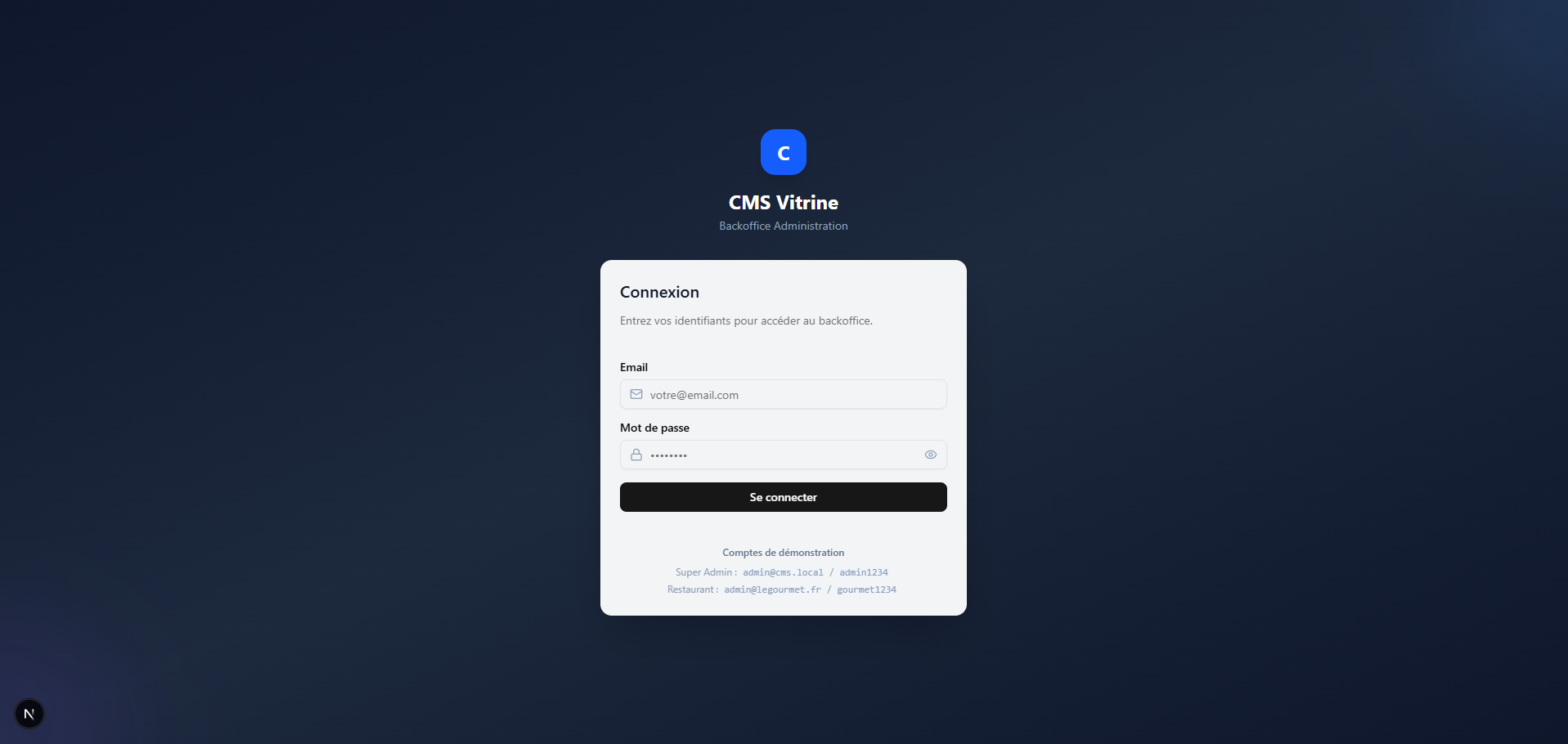 Backoffice Supreme – SaaS constructeur de sites vitrines clé en main, Symfony 7 Next.js